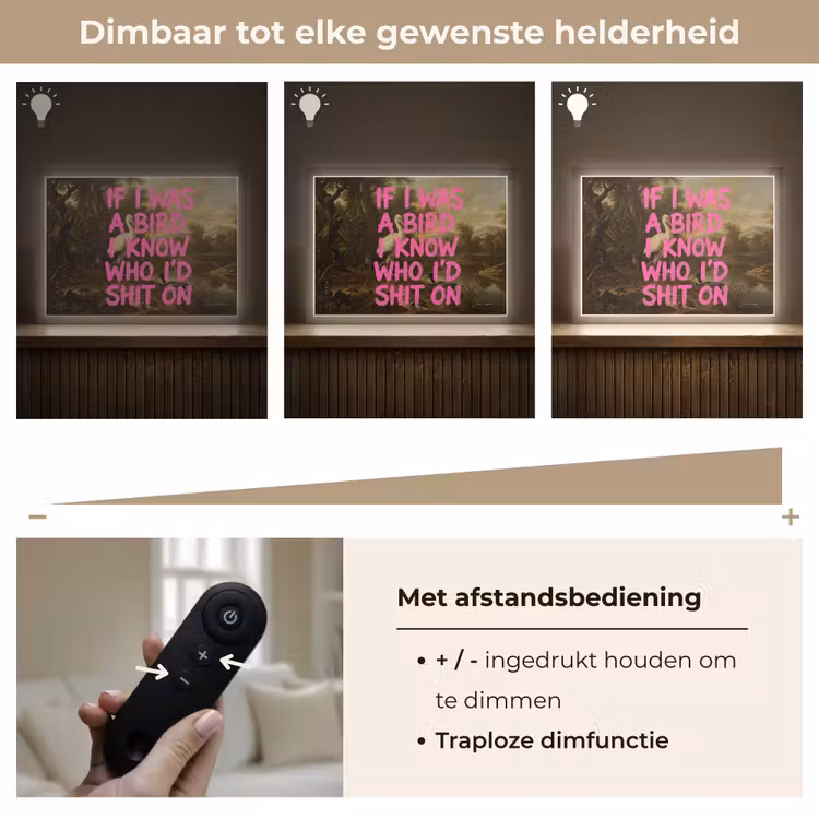 Lightbox - Wandlamp - Klassiek - Humor - Roze — 9