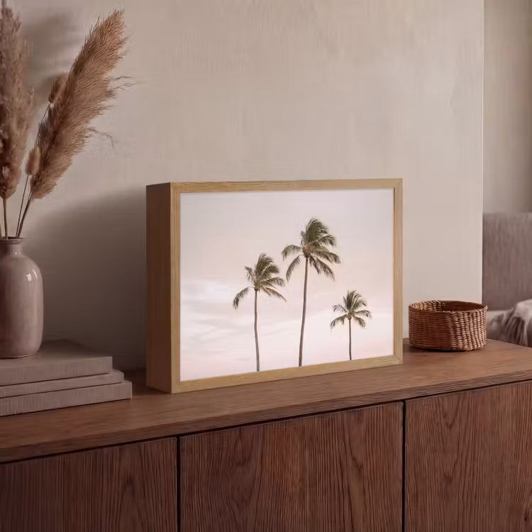Lightbox - Wandlamp - Palmbomen - Zonsondergang - Roze — 4