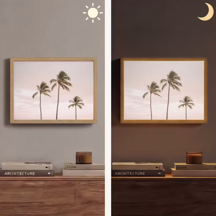 Lightbox - Wandlamp - Palmbomen - Zonsondergang - Roze — 6