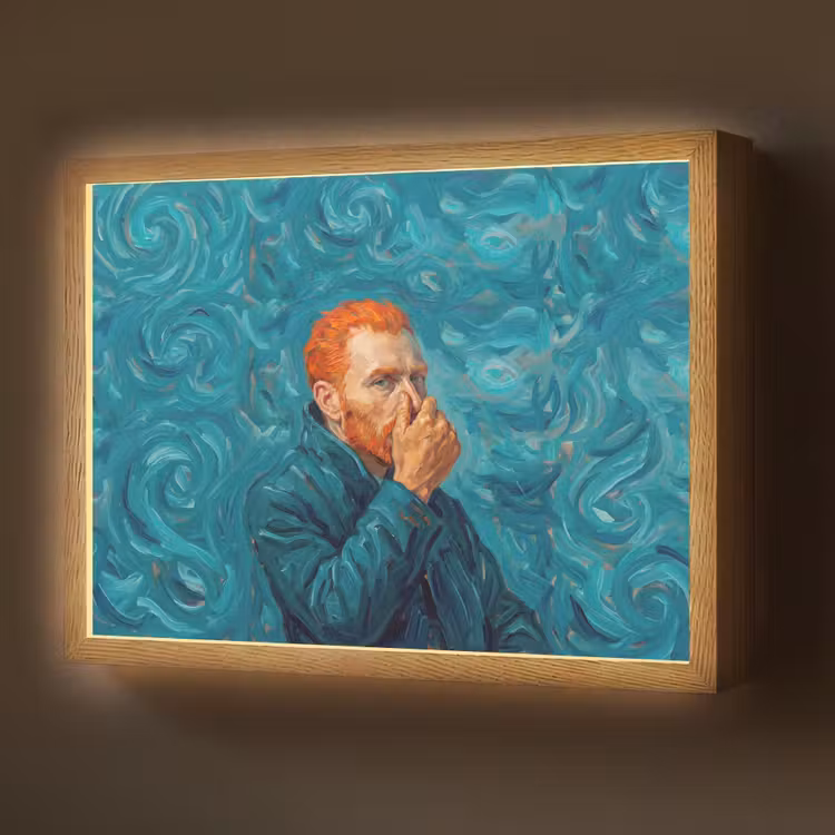 Lightbox - Wandlamp - Portret - Klassiek - Blauw — 1