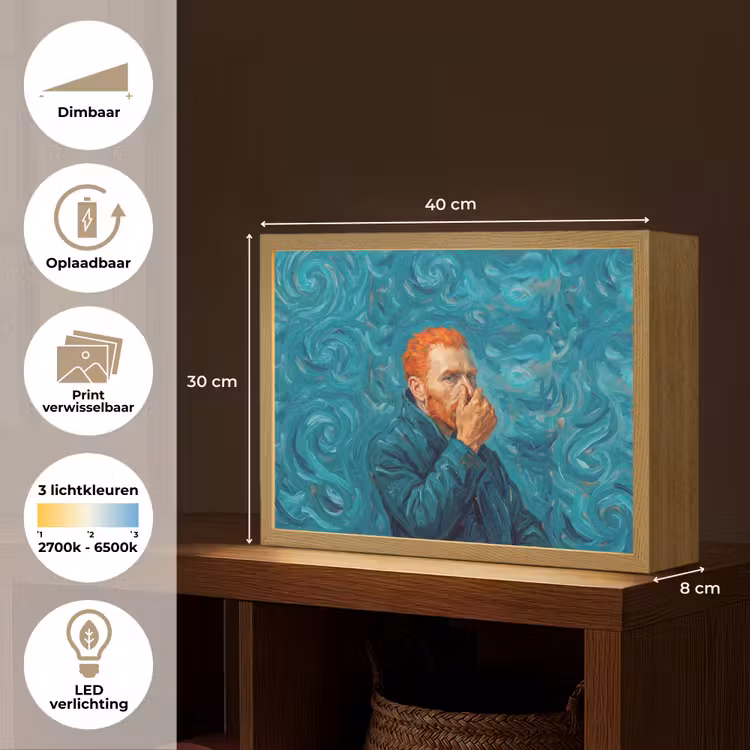 Lightbox - Wandlamp - Portret - Klassiek - Blauw — 10