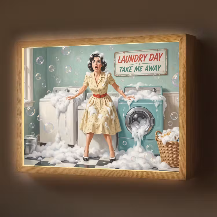 Lightbox - Wandlamp - Retro - Blauw - Vrouw — 1