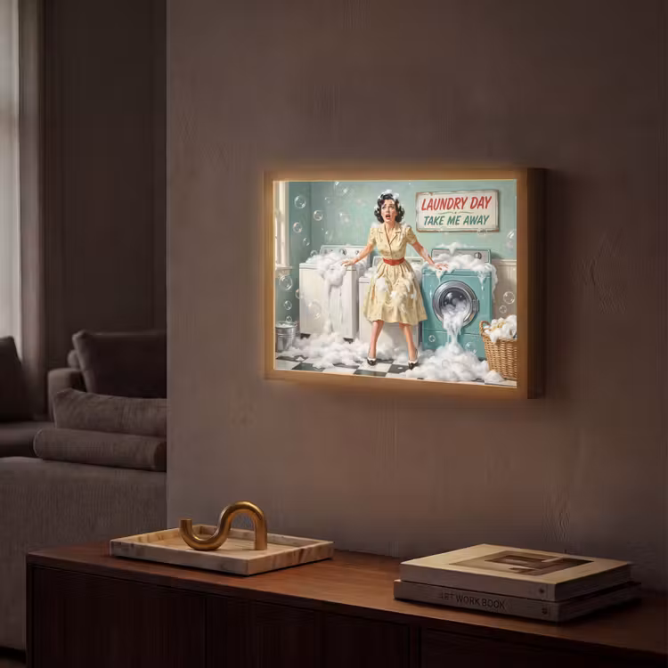 Lightbox - Wandlamp - Retro - Blauw - Vrouw — 2