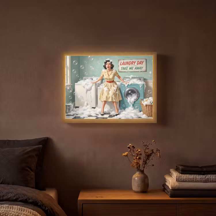 Lightbox - Wandlamp - Retro - Blauw - Vrouw — 3