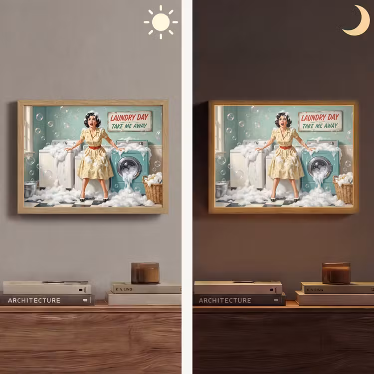 Lightbox - Wandlamp - Retro - Blauw - Vrouw — 6