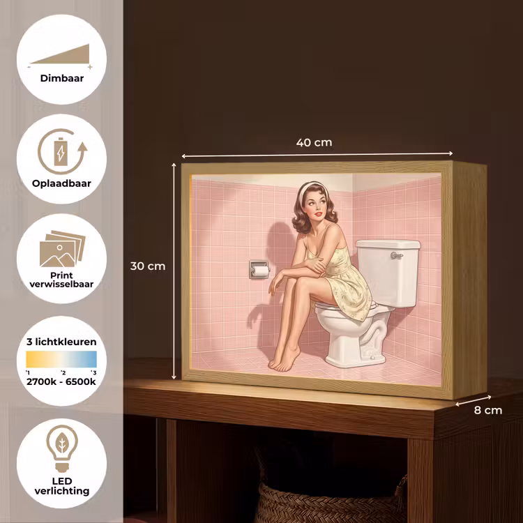 Lightbox - Wandlamp - Roze - Retro - Vrouw — 10