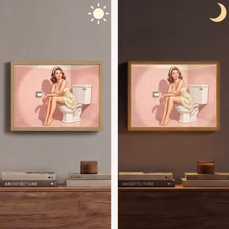 Lightbox - Wandlamp - Roze - Retro - Vrouw — 6