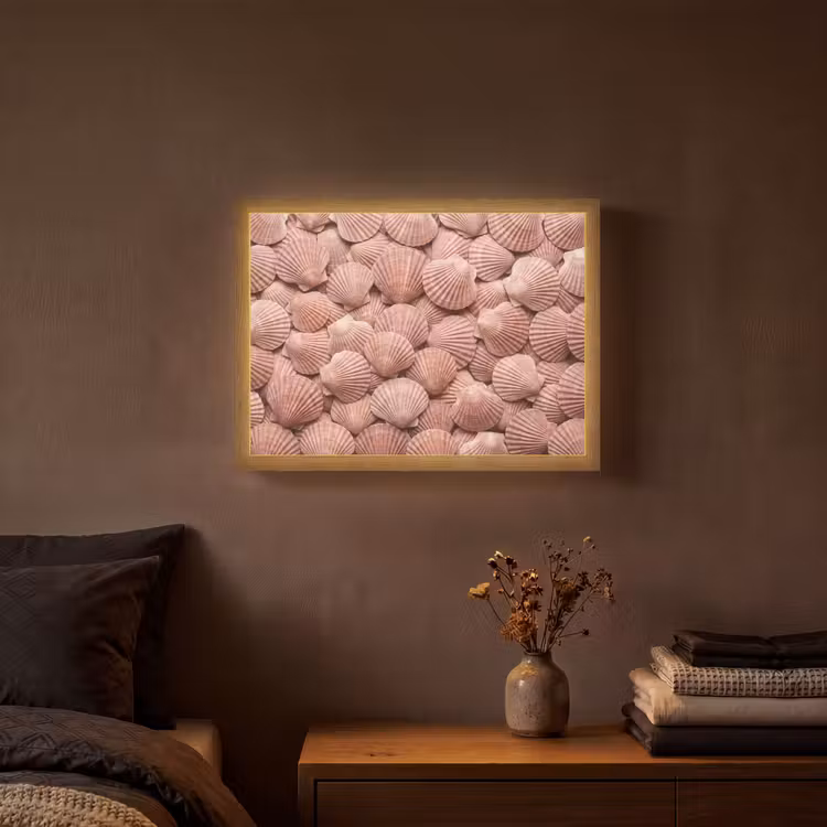 Lightbox - Wandlamp - Schelpen - Patroon - Roze — 3