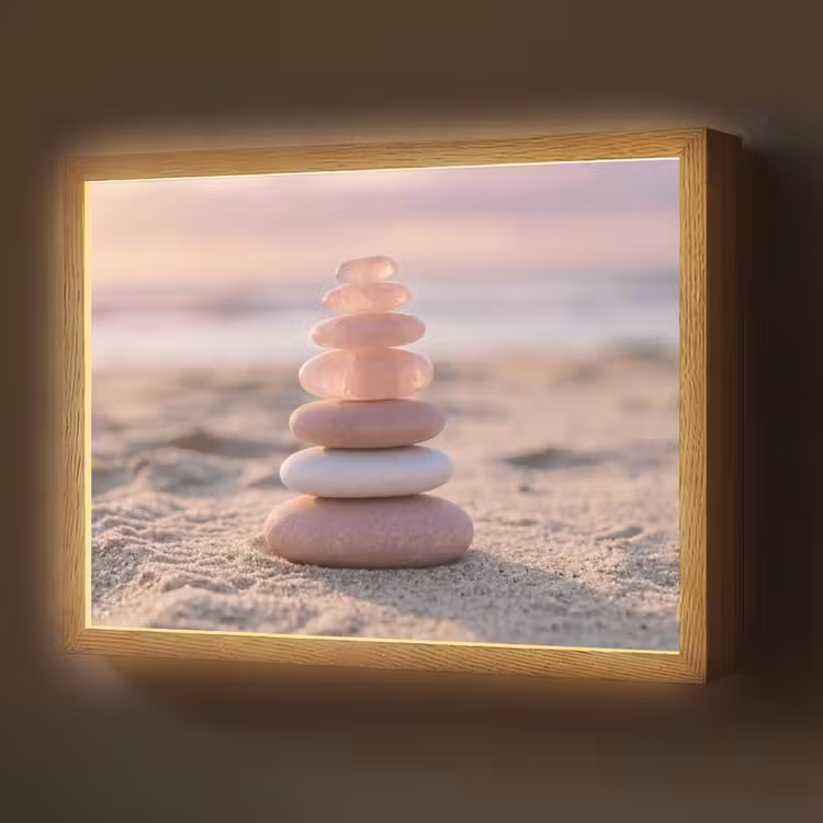 Lightbox - Wandlamp - Stenen - Zand - Roze — 1