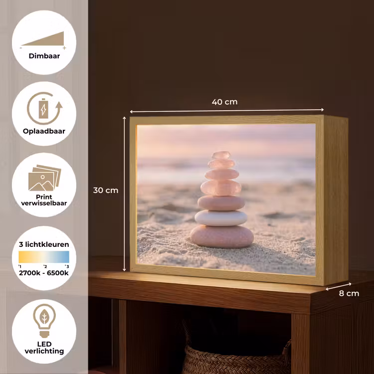 Lightbox - Wandlamp - Stenen - Zand - Roze — 10