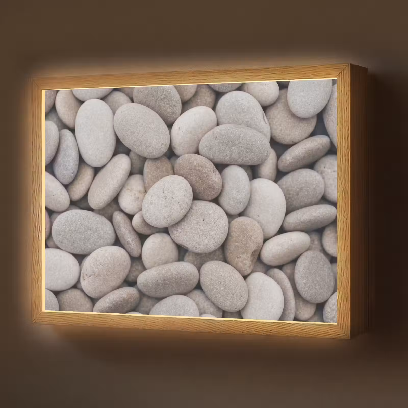 Lightbox - Wandlamp - Kiezels - Stenen - Grijs — 1