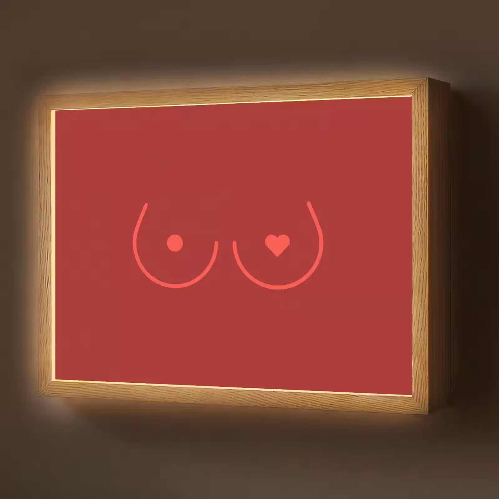 Lightbox - Wandlamp - Minimalistisch - Lijnillustratie - Rood — 1