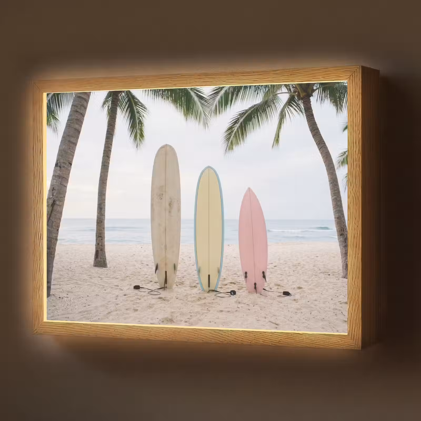 Lightbox - Wandlamp - Surfboard - Palmbomen - Kleurrijk — 1