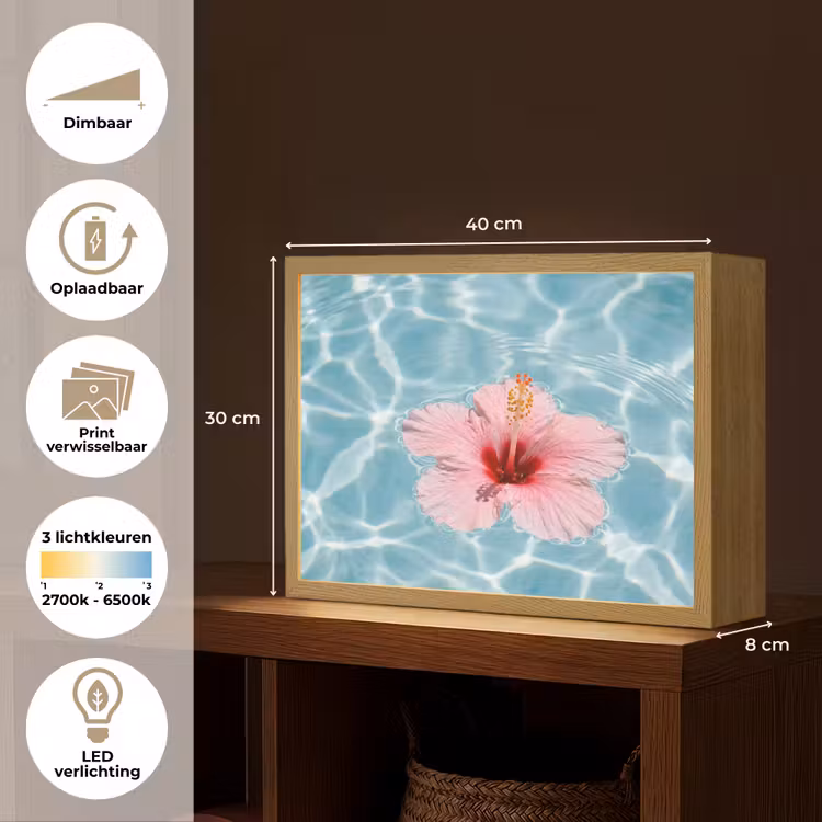 Lightbox - Wandlamp - Hibiscus - Water - Roze — 10