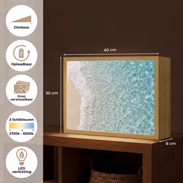 Lightbox - Wandlamp - Kust - Zand - Blauw — 10