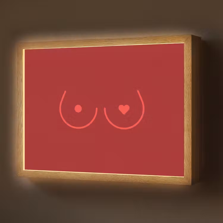 Lightbox - Wandlamp - Minimalistisch - Lijnillustratie - Rood — 1