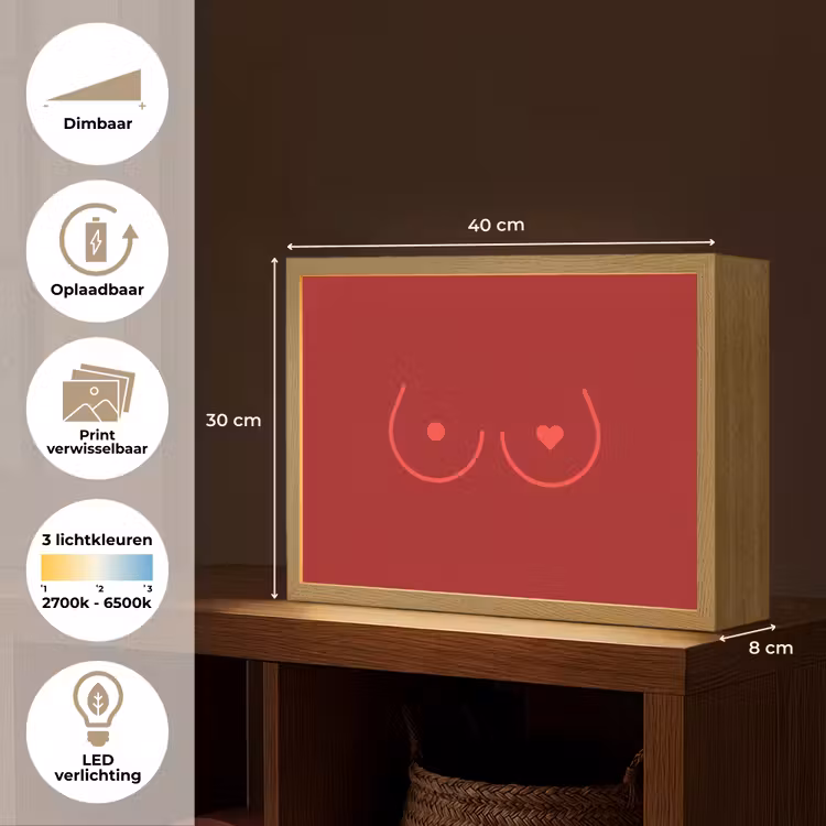 Lightbox - Wandlamp - Minimalistisch - Lijnillustratie - Rood — 10