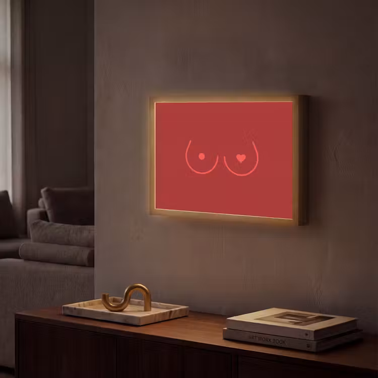 Lightbox - Wandlamp - Minimalistisch - Lijnillustratie - Rood — 2