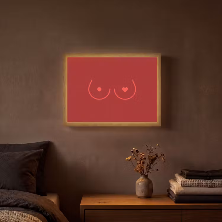 Lightbox - Wandlamp - Minimalistisch - Lijnillustratie - Rood — 3