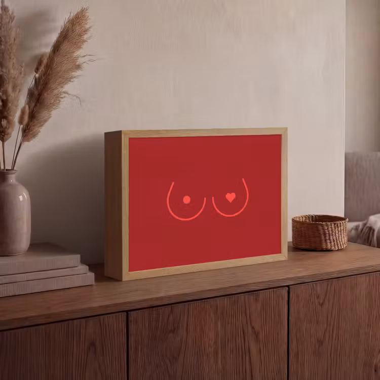 Lightbox - Wandlamp - Minimalistisch - Lijnillustratie - Rood — 4