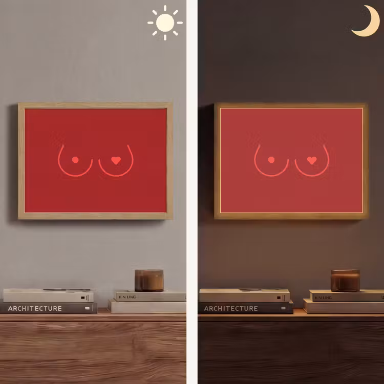 Lightbox - Wandlamp - Minimalistisch - Lijnillustratie - Rood — 6