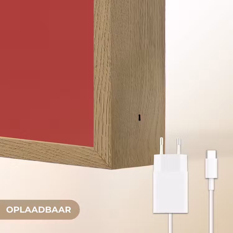 Lightbox - Wandlamp - Minimalistisch - Lijnillustratie - Rood — 7