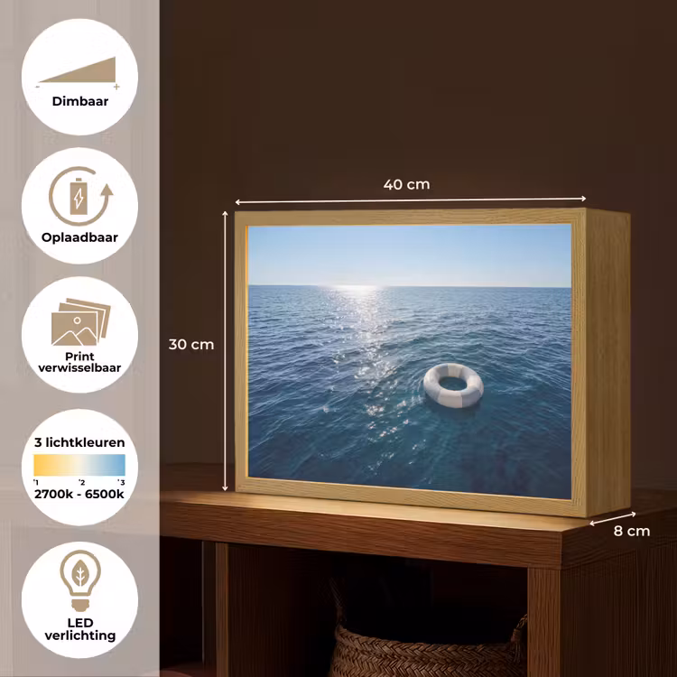 Lightbox - Wandlamp - Oceaan - Zwemband - Horizon — 10
