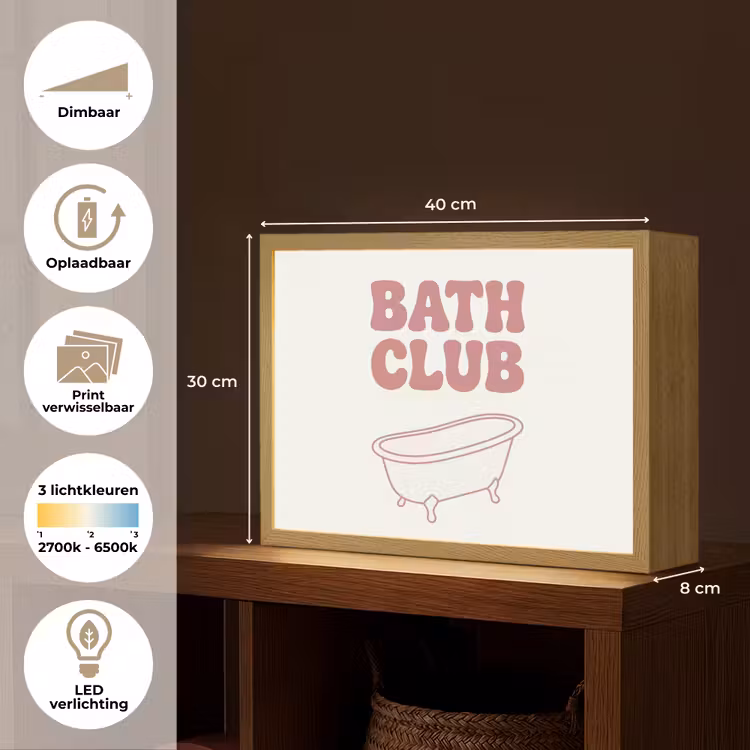 Lightbox - Wandlamp - Retro - Bad - Roze — 10