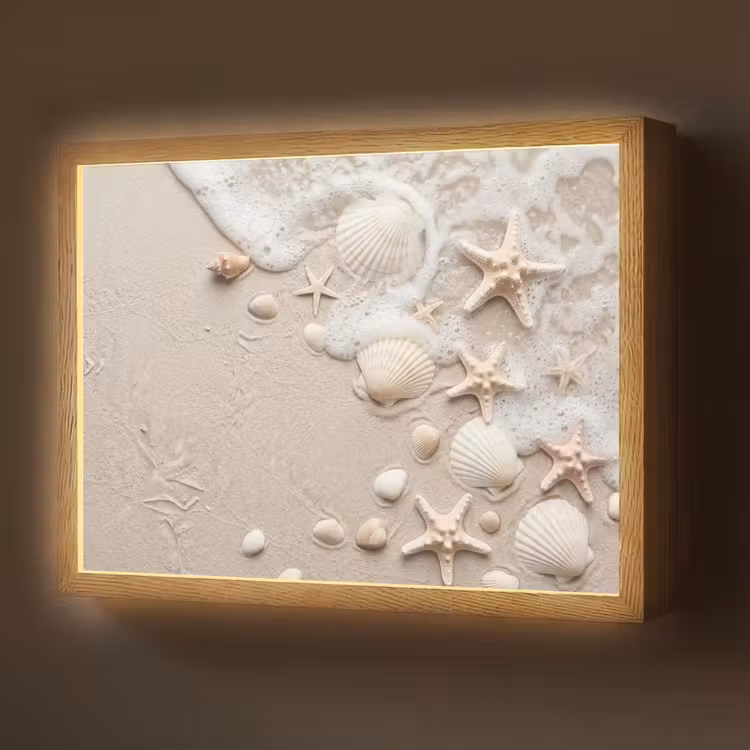Lightbox - Wandlamp - Schelpen - Zeesterren - Strand — 1