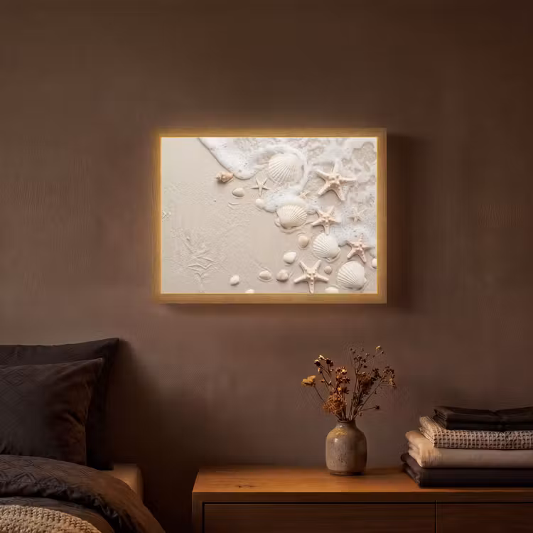 Lightbox - Wandlamp - Schelpen - Zeesterren - Strand — 3