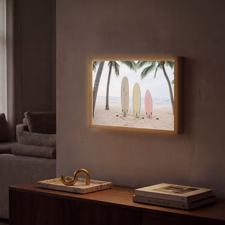 Lightbox - Wandlamp - Surfboard - Palmbomen - Kleurrijk — 2