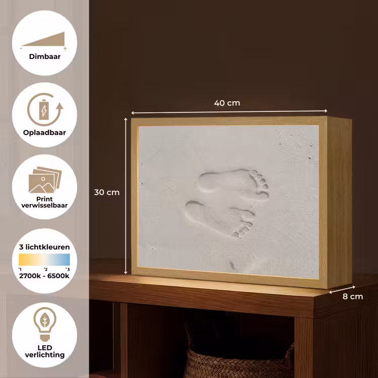 Lightbox - Wandlamp - Voeten - Afdrukken - Zand — 10