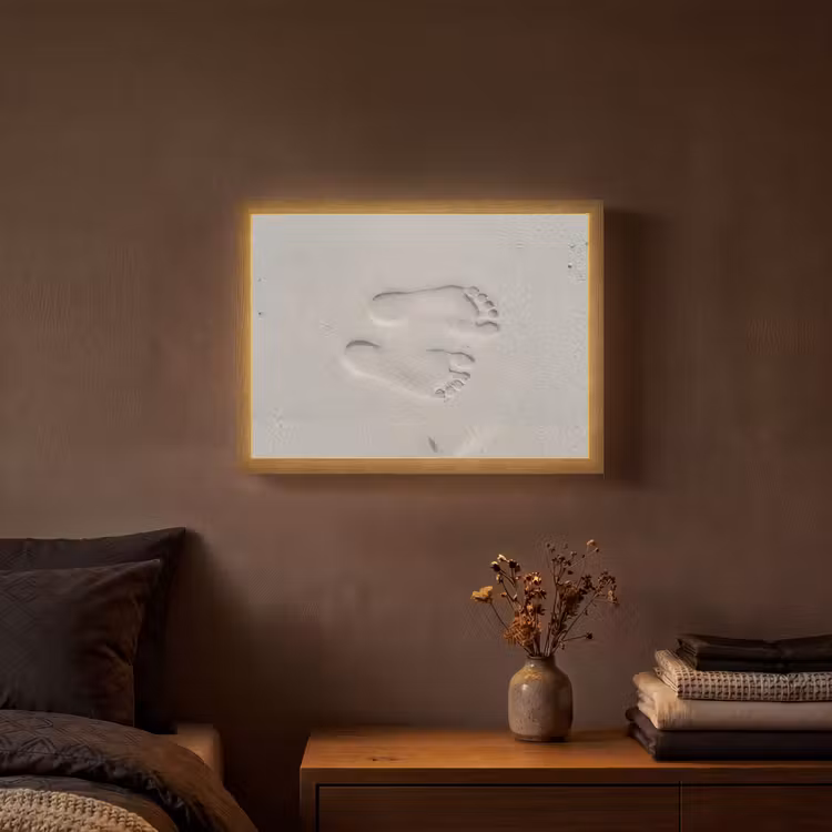 Lightbox - Wandlamp - Voeten - Afdrukken - Zand — 3