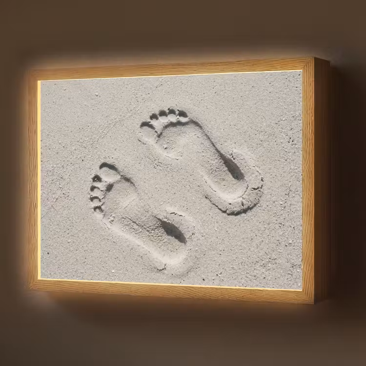 Lightbox - Wandlamp - Voeten - Zand - Zee — 1