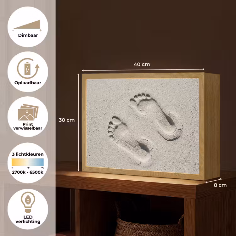 Lightbox - Wandlamp - Voeten - Zand - Zee — 10