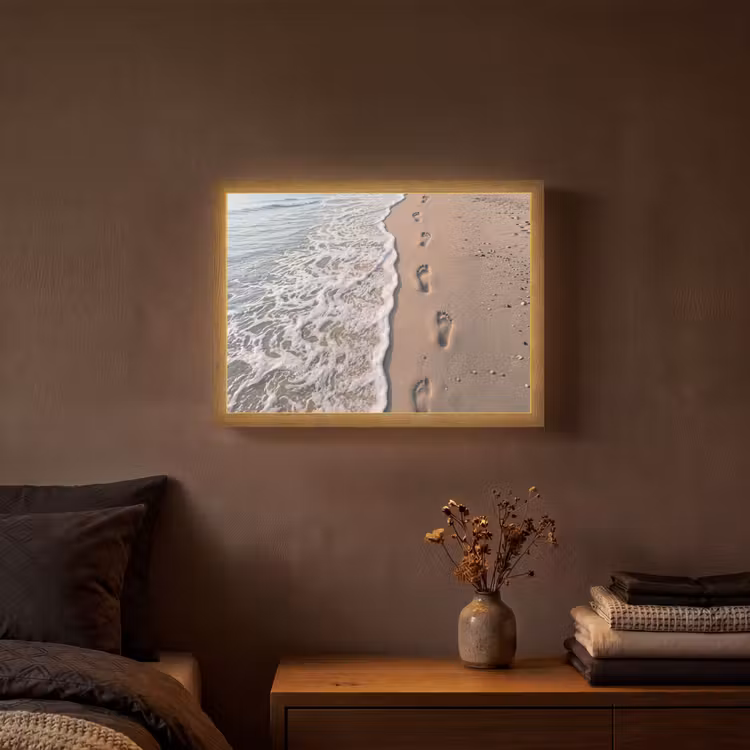 Lightbox - Wandlamp - Voetstappen - Vloedlijn - Zee — 3