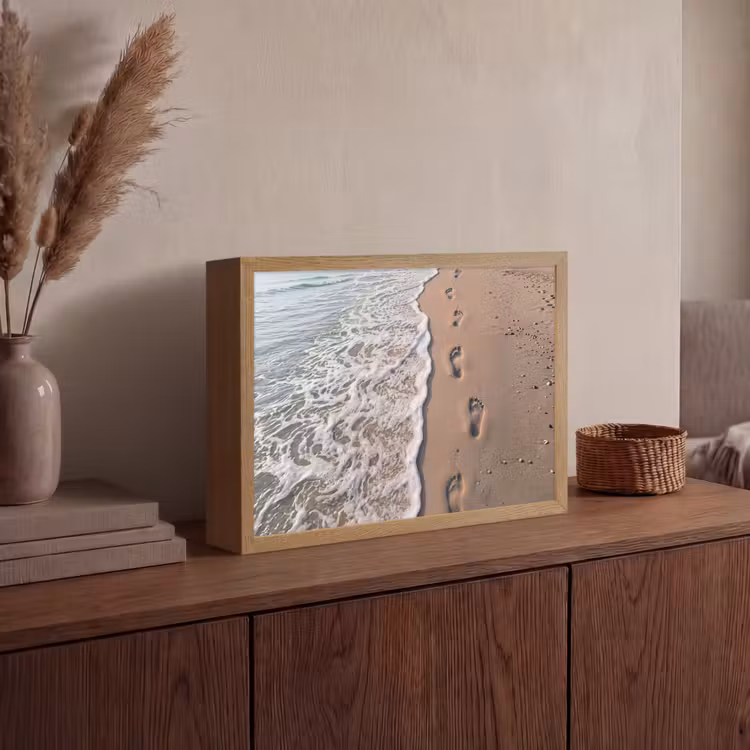 Lightbox - Wandlamp - Voetstappen - Vloedlijn - Zee — 4