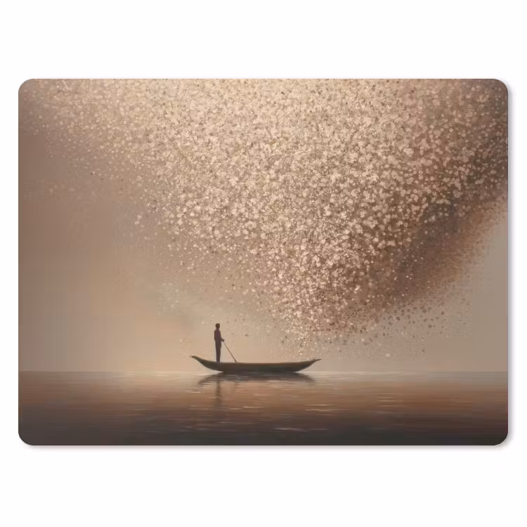Muismat - Bootje - Blaadjes - Goud - Water — 1