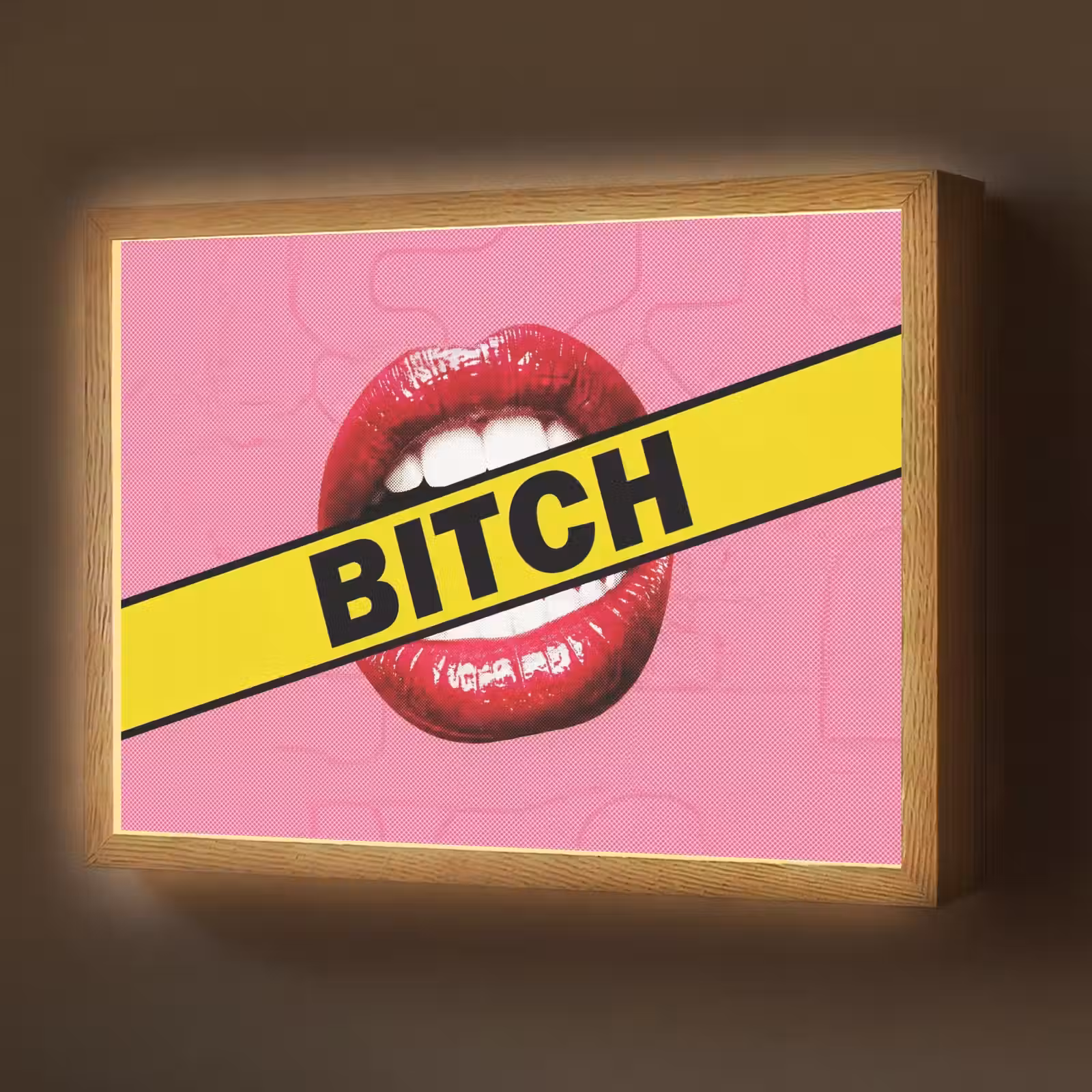 Lightbox - Wandlamp - Lippen - Tekst - Kleurrijk — 1
