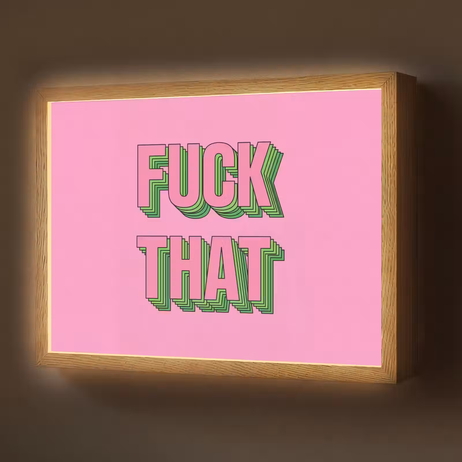 Lightbox - Wandlamp - Tekst - Bold - Roze — 1