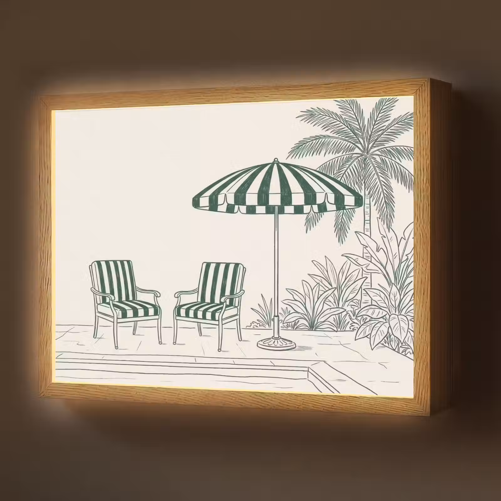 Lightbox - Wandlamp - Terras - Illustratie - Groen — 1