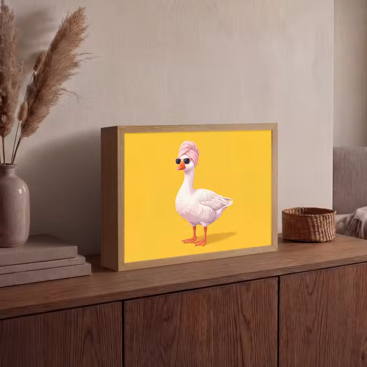 Lightbox - Wandlamp - Eend - Zonnebril - Geel — 4