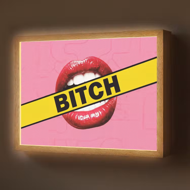 Lightbox - Wandlamp - Lippen - Tekst - Kleurrijk — 1