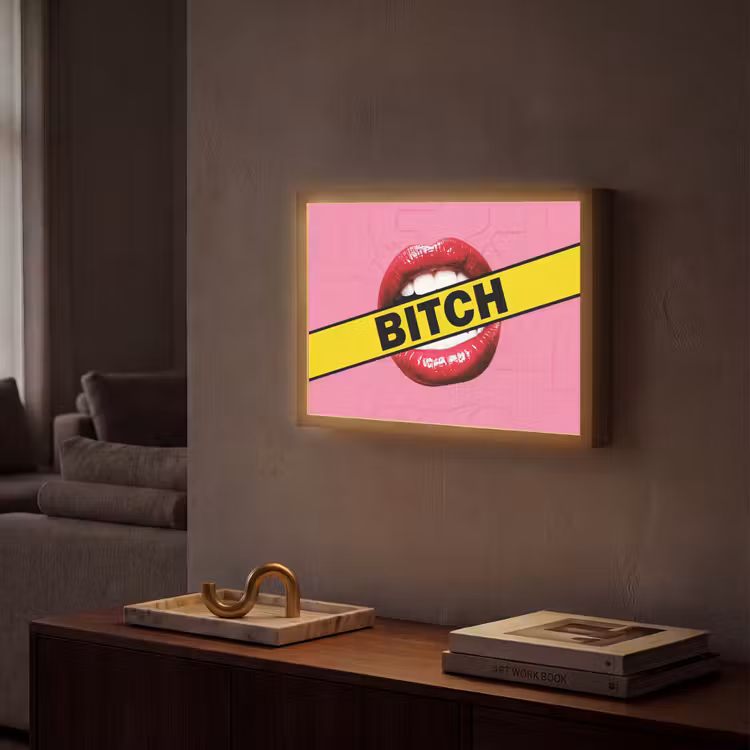Lightbox - Wandlamp - Lippen - Tekst - Kleurrijk — 2