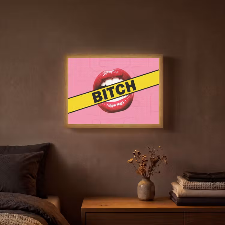Lightbox - Wandlamp - Lippen - Tekst - Kleurrijk — 3