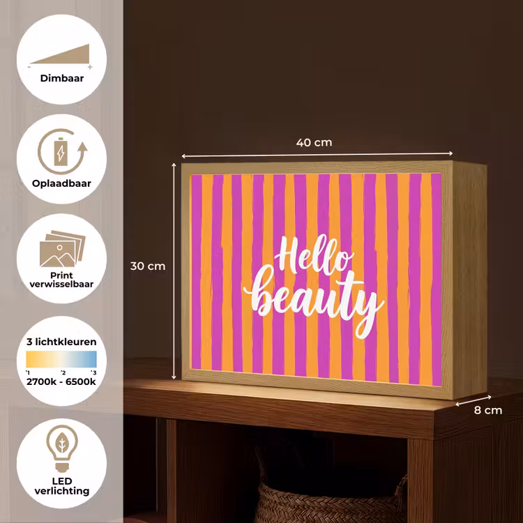 Lightbox - Wandlamp - Modern - Hello - Oranje — 10