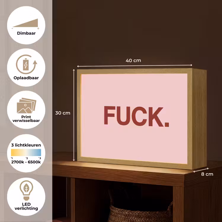Lightbox - Wandlamp - Statement - Krachtig - Roze — 10