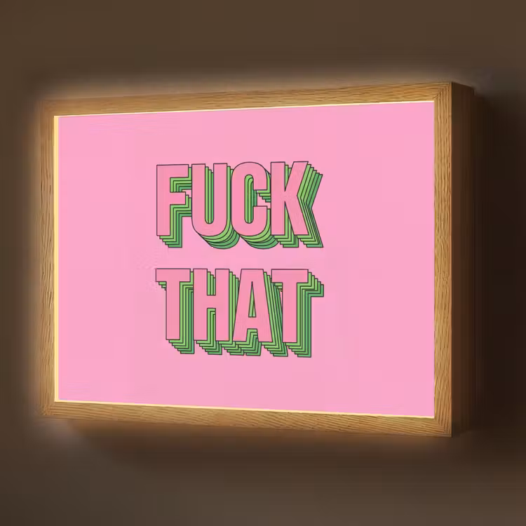 Lightbox - Wandlamp - Tekst - Bold - Roze — 1