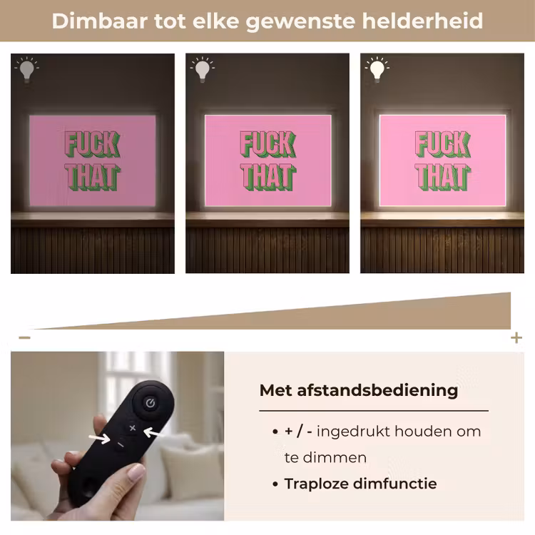 Lightbox - Wandlamp - Tekst - Bold - Roze — 9