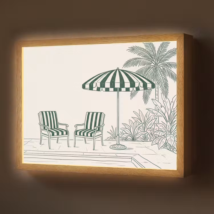 Lightbox - Wandlamp - Terras - Illustratie - Groen — 1